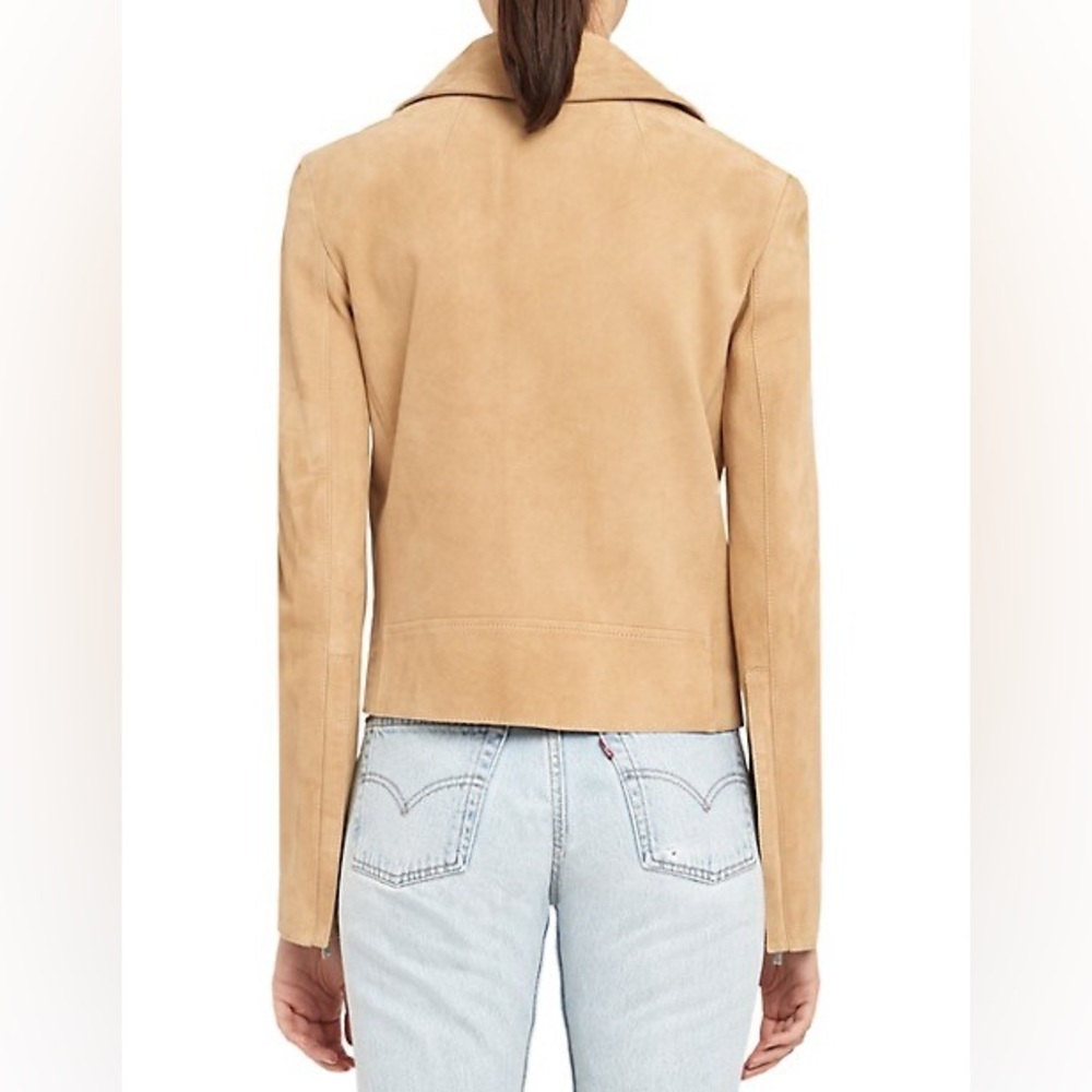 NWT Theory Suede Moto Jacket in Taupe - Picture 11 of 14